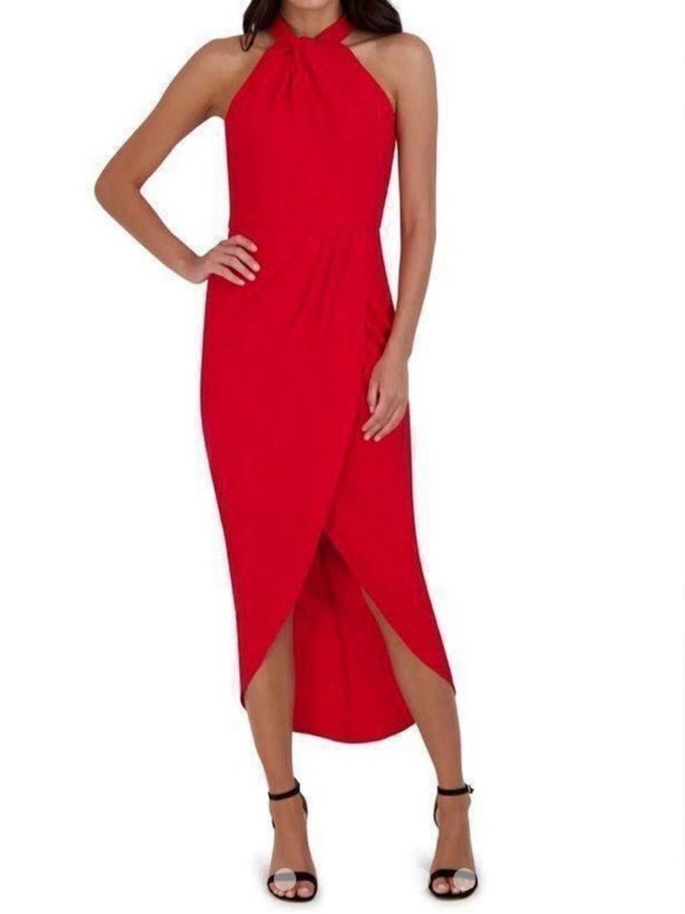 julia jordan Red Halter Midi Dress